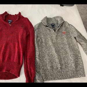 Chaps Red and Gray Heavy Winter  Sweaters X2 Size Medium 10/12